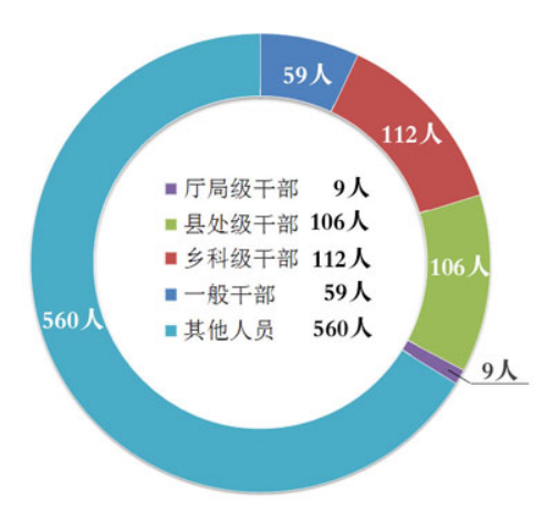全市纪检监察机关处分人员按职级划分图 全市纪检监察机关处分人员按职级划分图